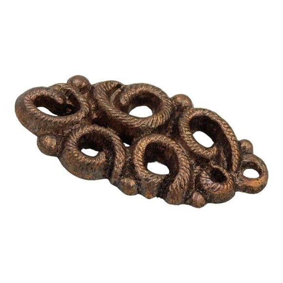 Les Bernard Large Brooch Burnished Copper Tone Swirl Signed Vintage - Picture 7 of 12